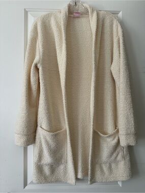 Cozy Cream Open-Front Fuzzy Cardigan